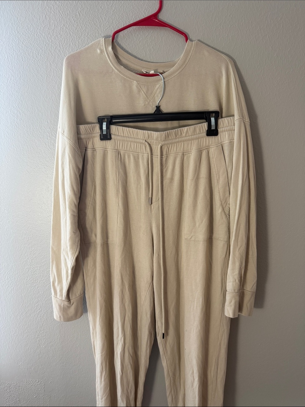 Neutral Beige Lounge Set - Top & Jogger Pants